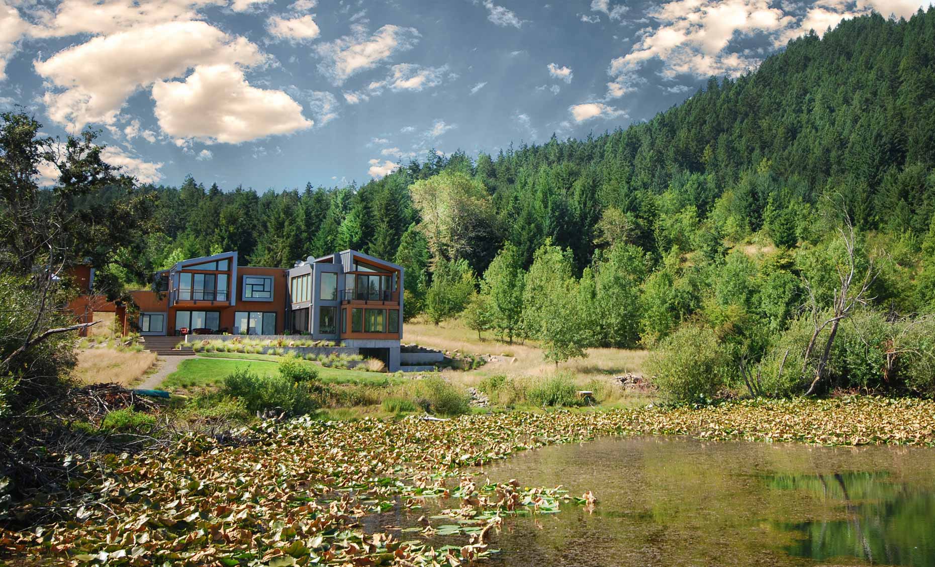 Residence at Site on Typical Oregon Day